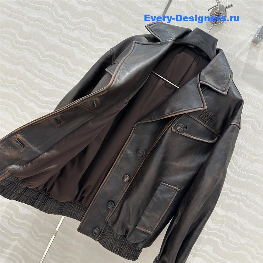 Miu Miu Women’s Lambskin Biker Coat