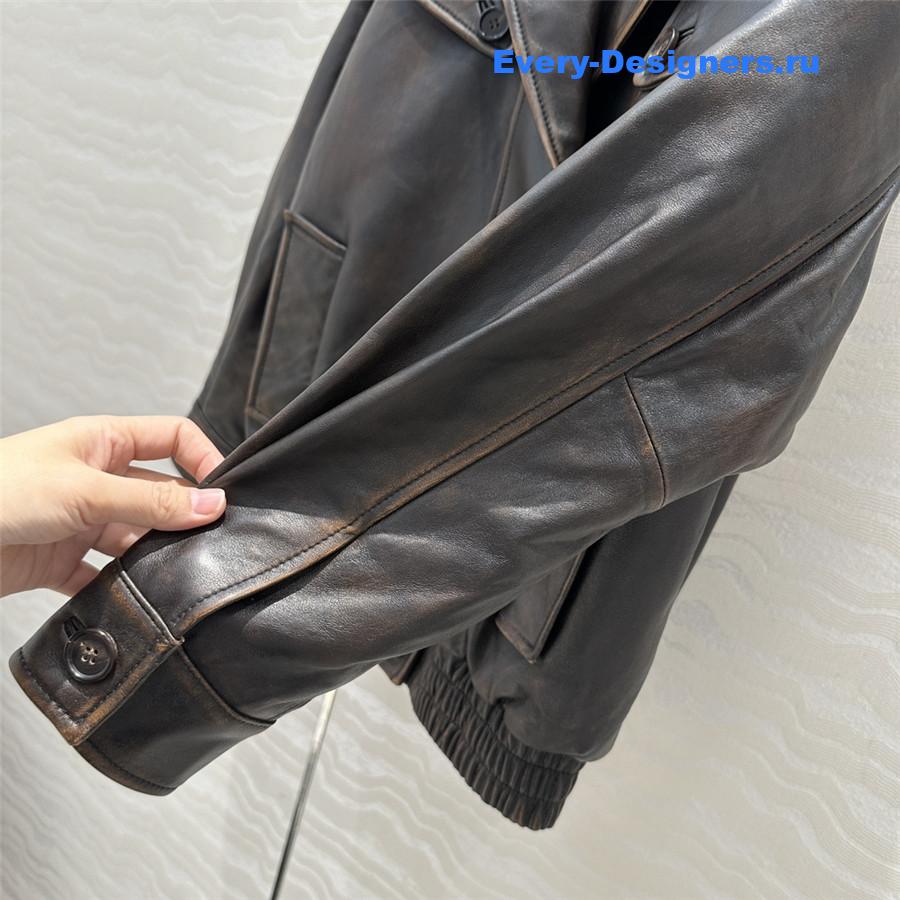 Miu Miu Women’s Lambskin Biker Coat