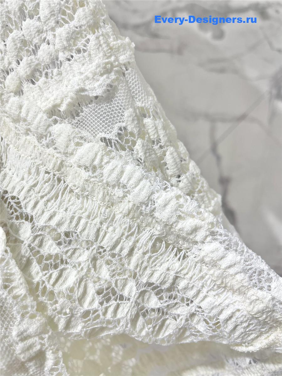 Sa1nt Lau*nt lace long sleeve shirt in white