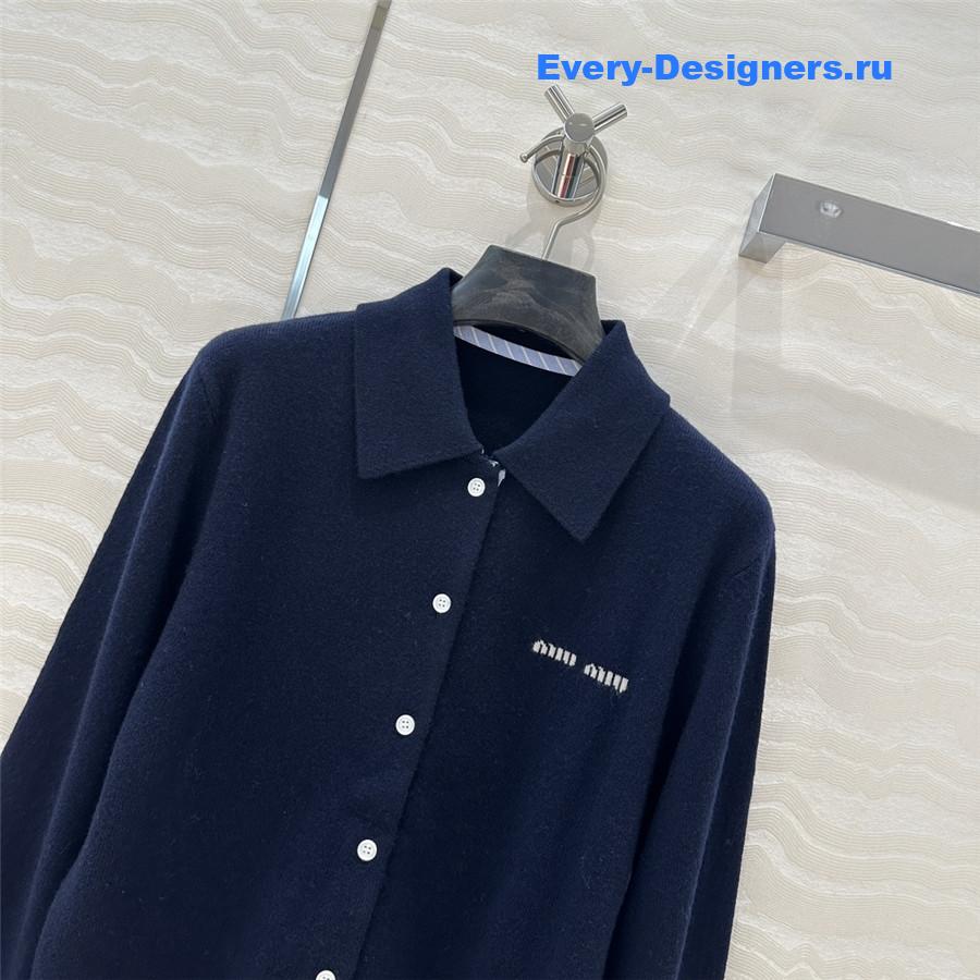 Miu Miu Cashmere Polo Collar Cardigan