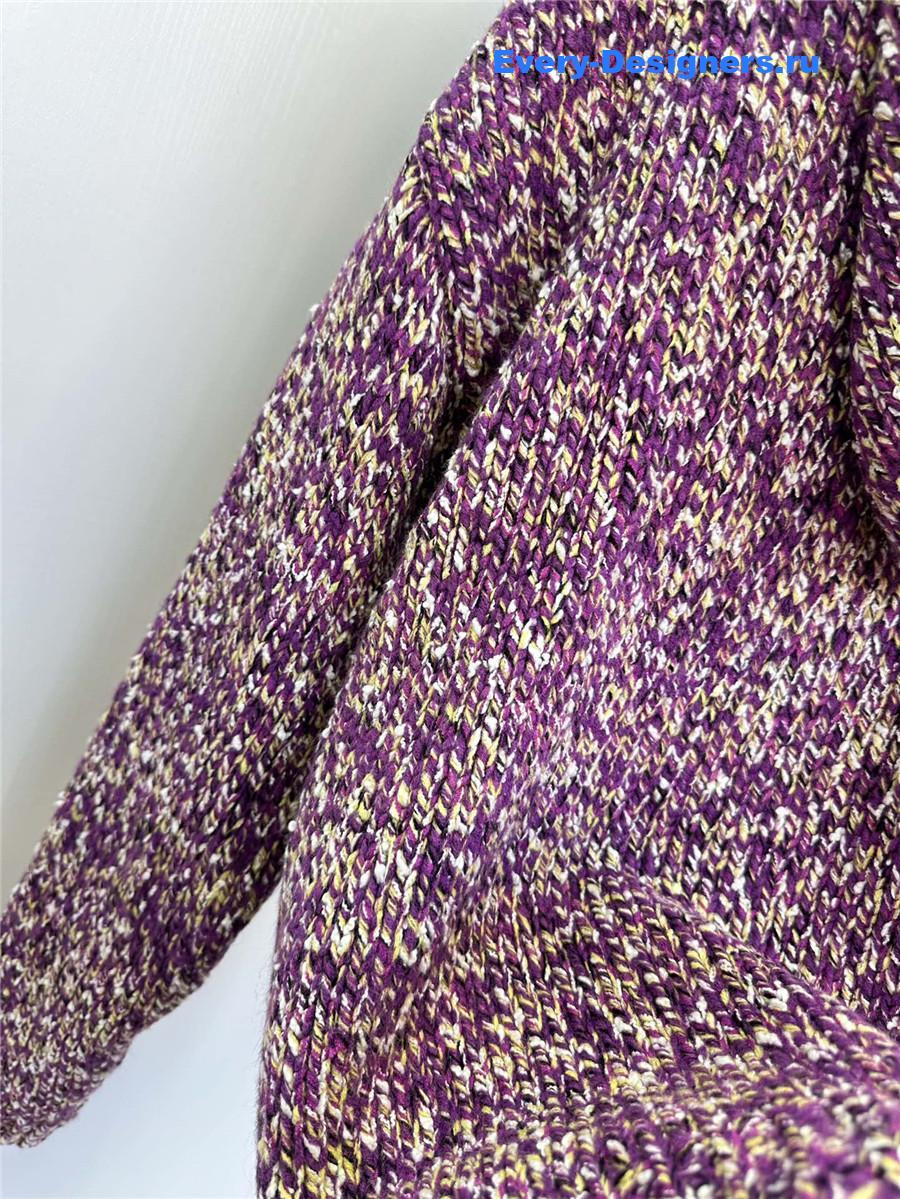 Miu Miu Purple Knitted Hooded Cardigan