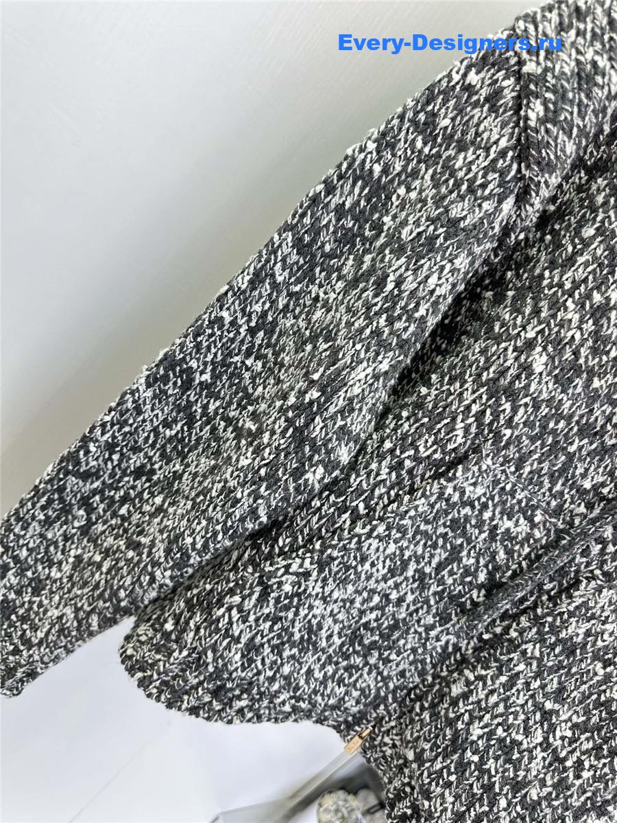 Miu Miu Gray Knitted Hooded Cardigan