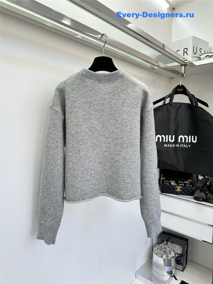 Miu Miu Logo Embroidered Cashmere Wool Sweater Set