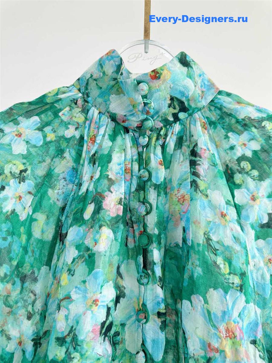 Zimm Everley Billow Blouse Green