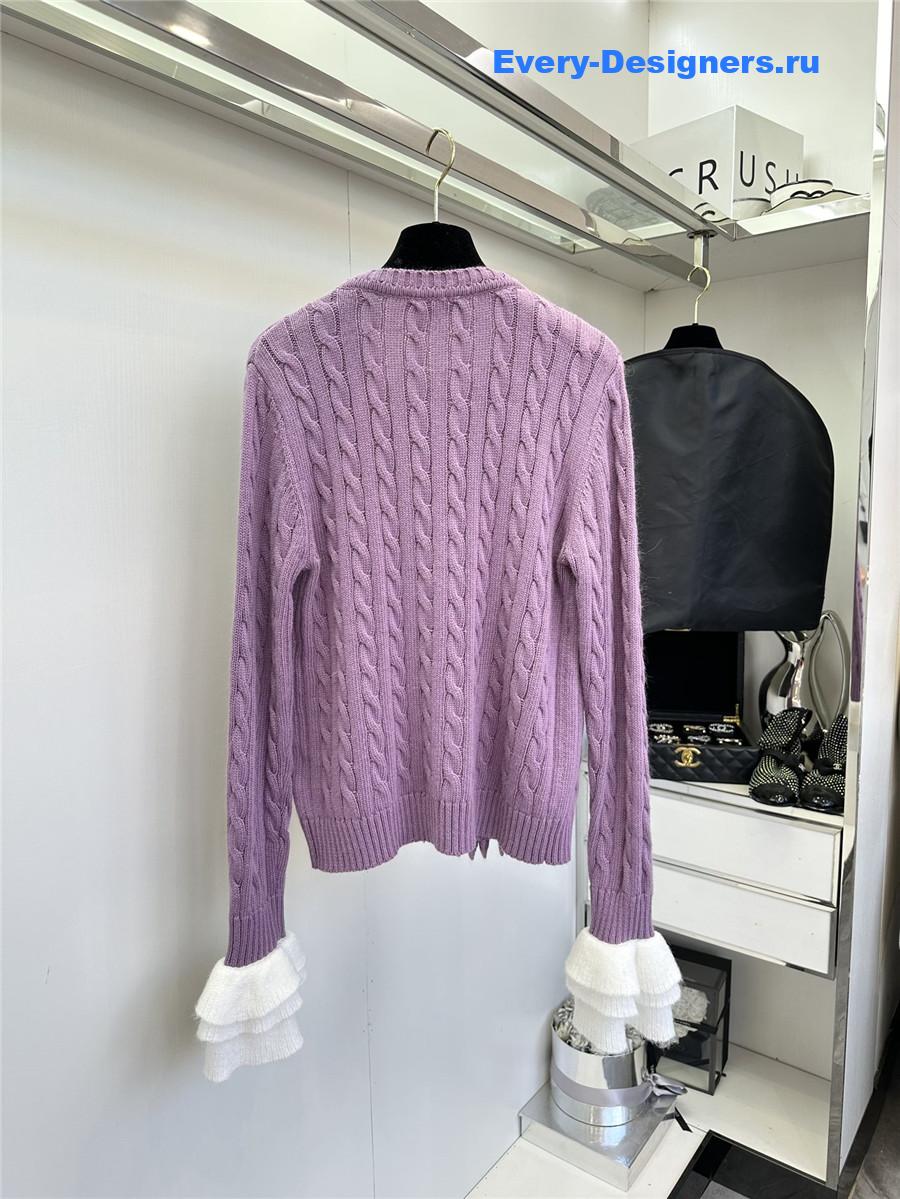 Va1e*ntin0 garavani ruffled wool cardigan