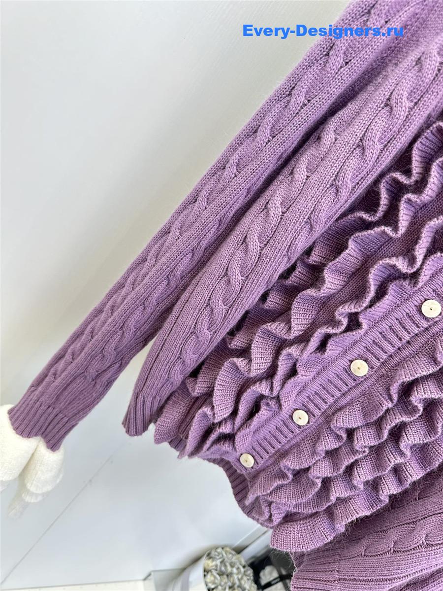 Va1e*ntin0 garavani ruffled wool cardigan