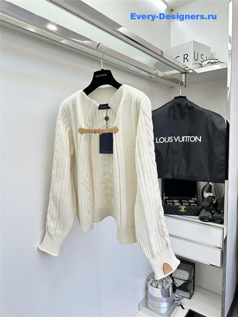 l0vis Vvtt0n white cable knit sweater