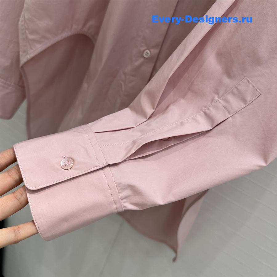 L0ew* asymmetric longline shirt in pink