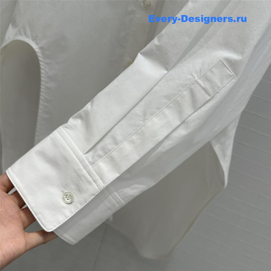 L0ew* asymmetric longline shirt in white