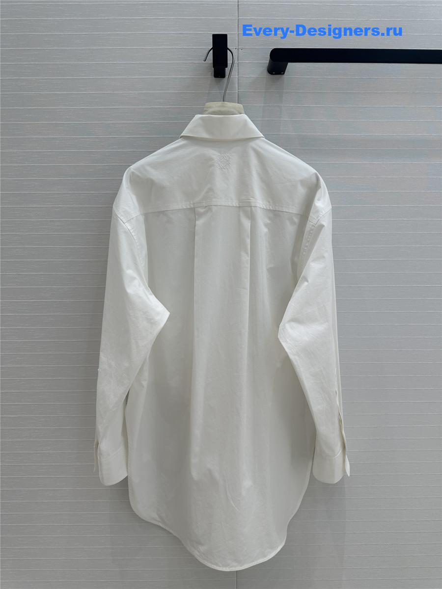 L0ew* asymmetric longline shirt in white