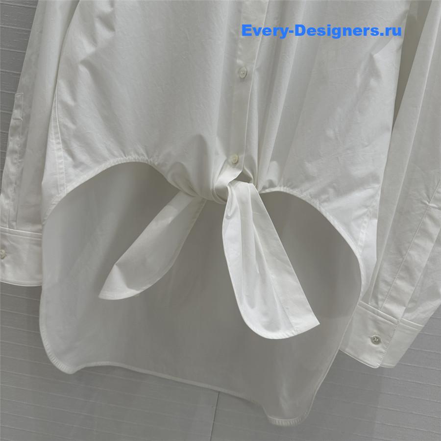 L0ew* asymmetric longline shirt in white