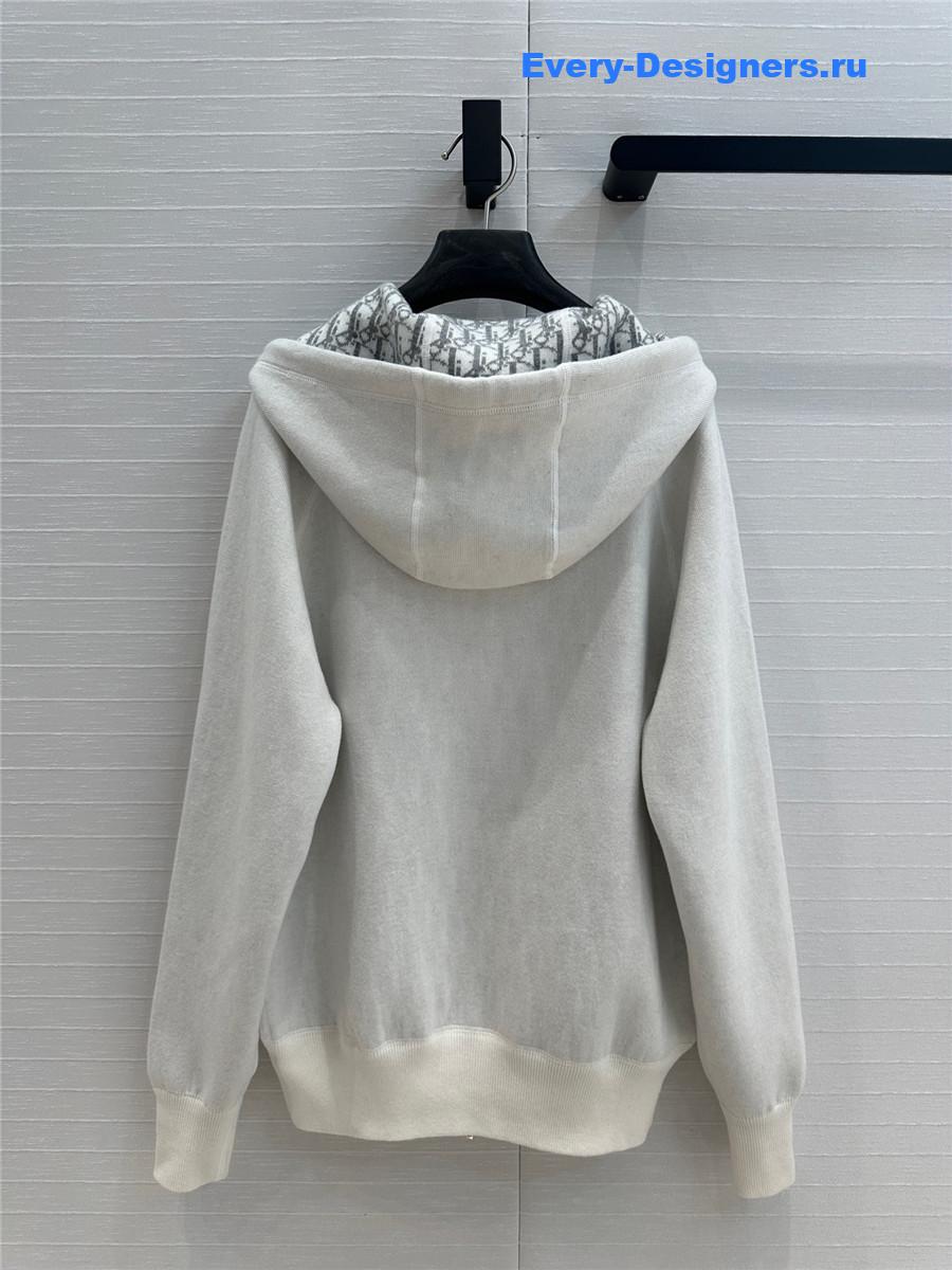 D10r double zip hooded cashmere coat