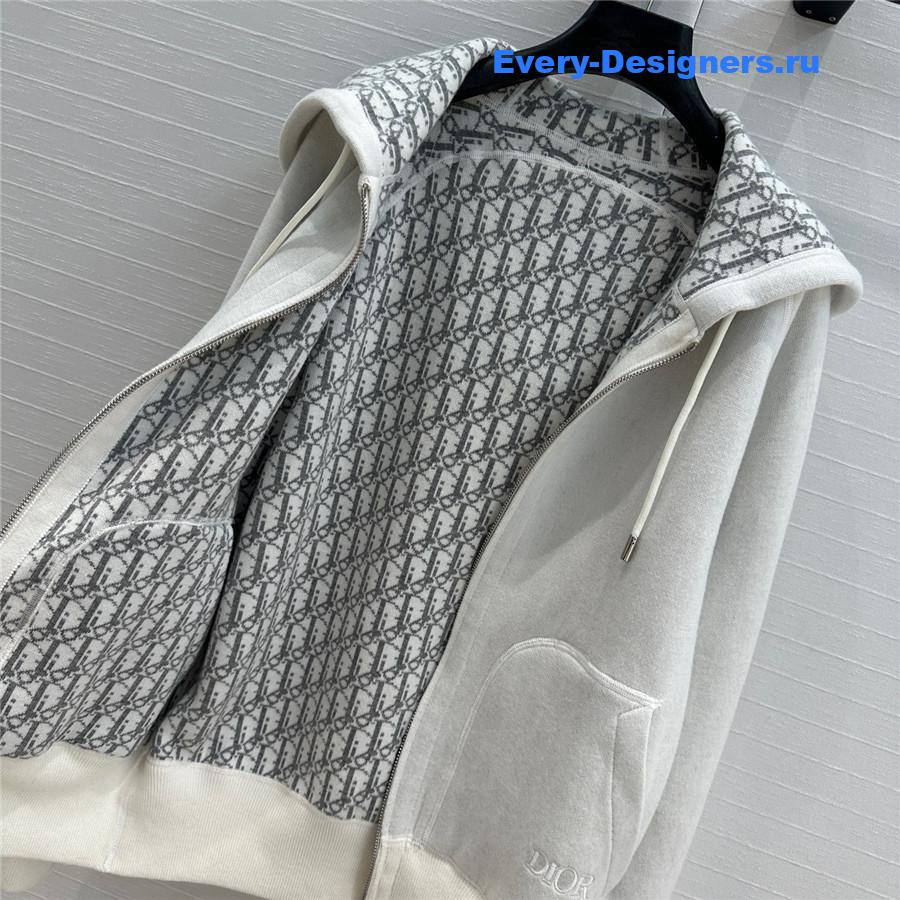 D10r double zip hooded cashmere coat