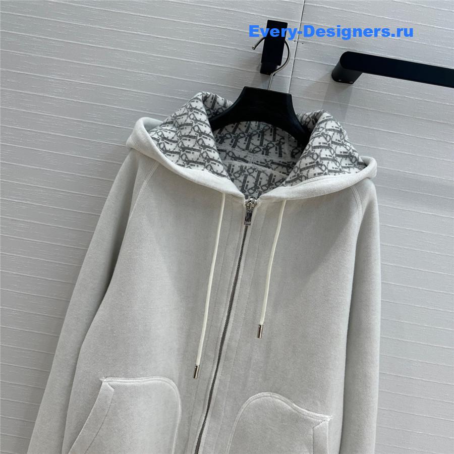 D10r double zip hooded cashmere coat