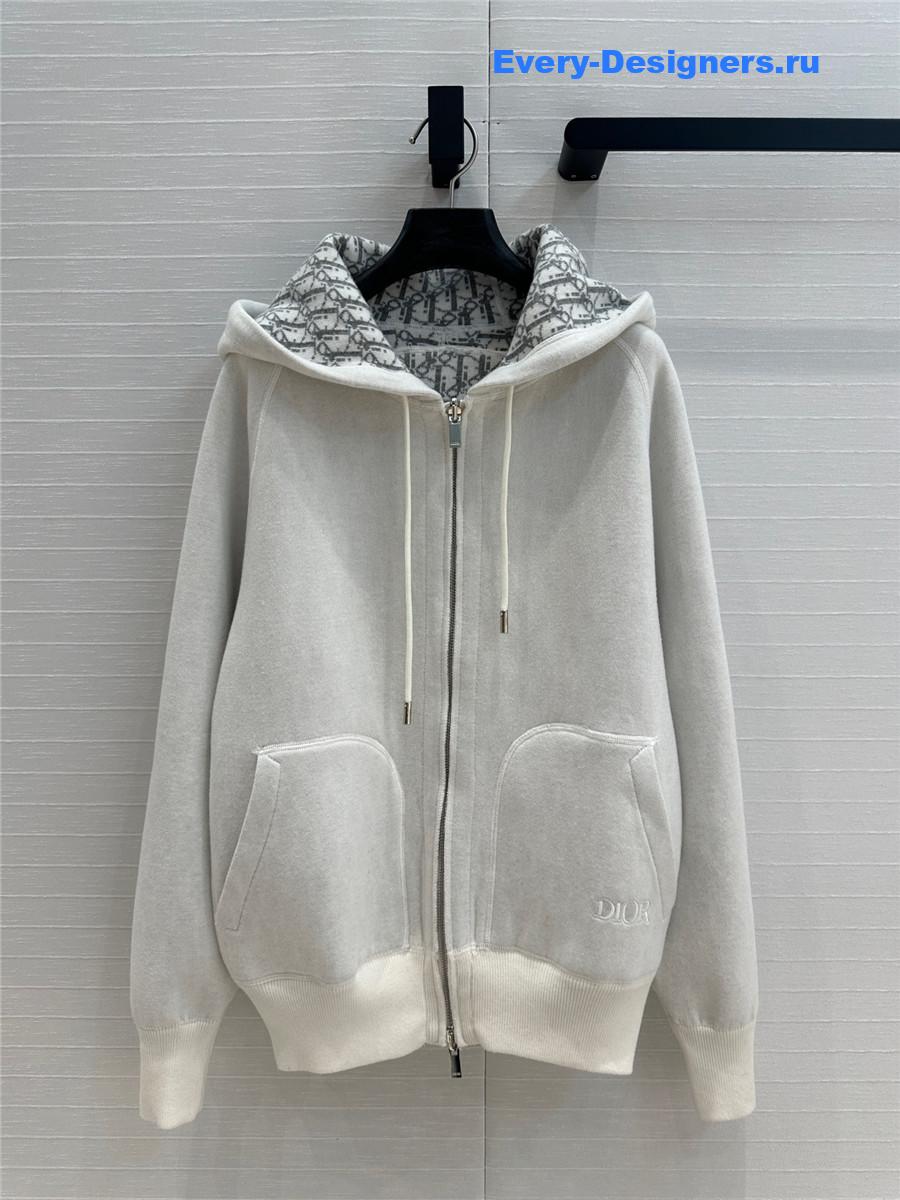 D10r double zip hooded cashmere coat