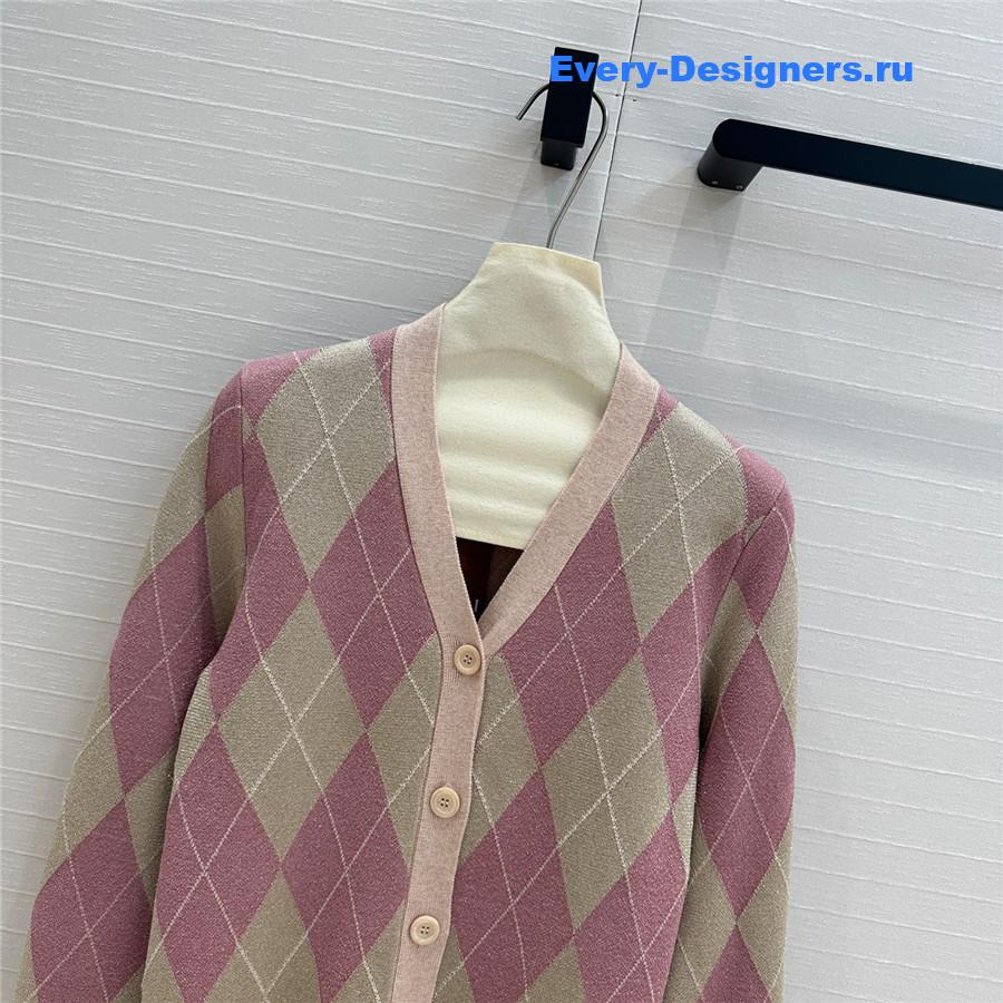 Gvc*1 pink gold thread wool cardigan
