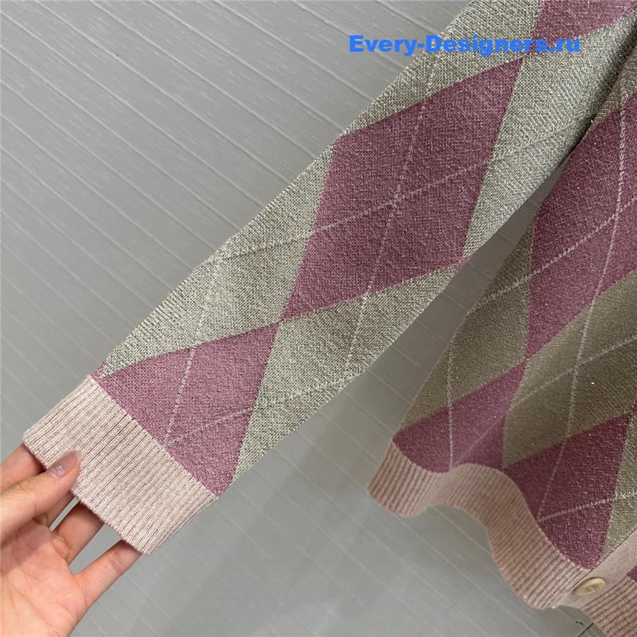 Gvc*1 pink gold thread wool cardigan