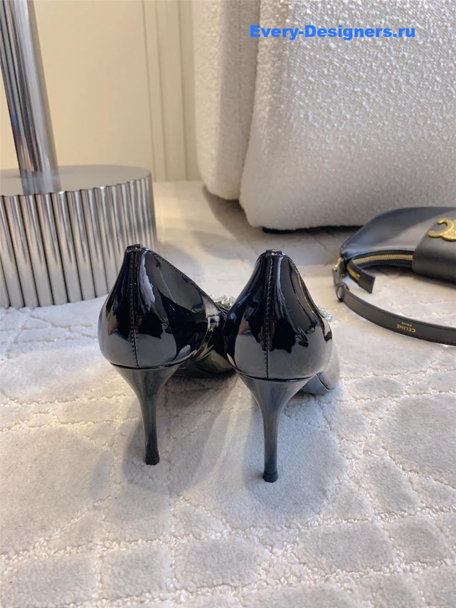Ba1en*iaga black rhinestone pumps