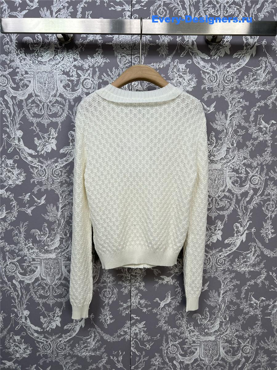 Ch**el off-white lace knit cardigan