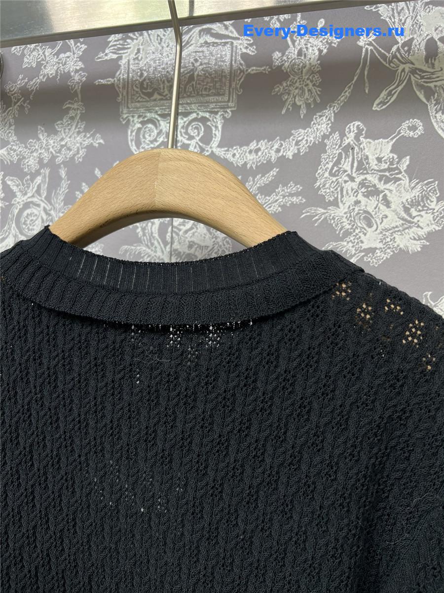 Ch**el black lace knit cardigan