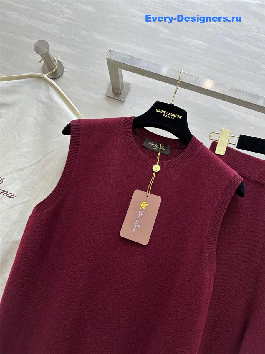 L0r0 P1ana wool wide-leg trousers burgundy