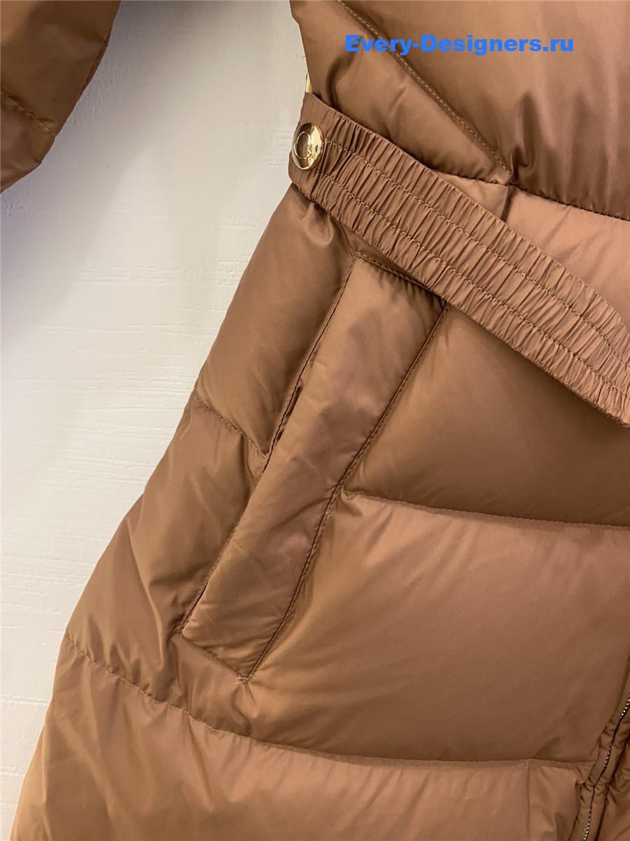 Moncler Women Brou Belted Down Coat in Beige
