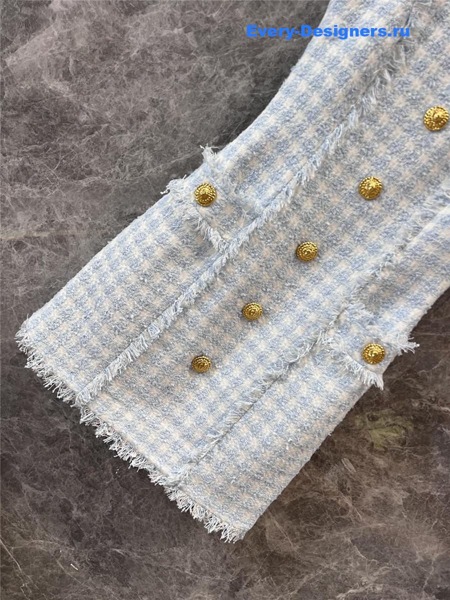 Balmain Sleeveless Tweed Dress