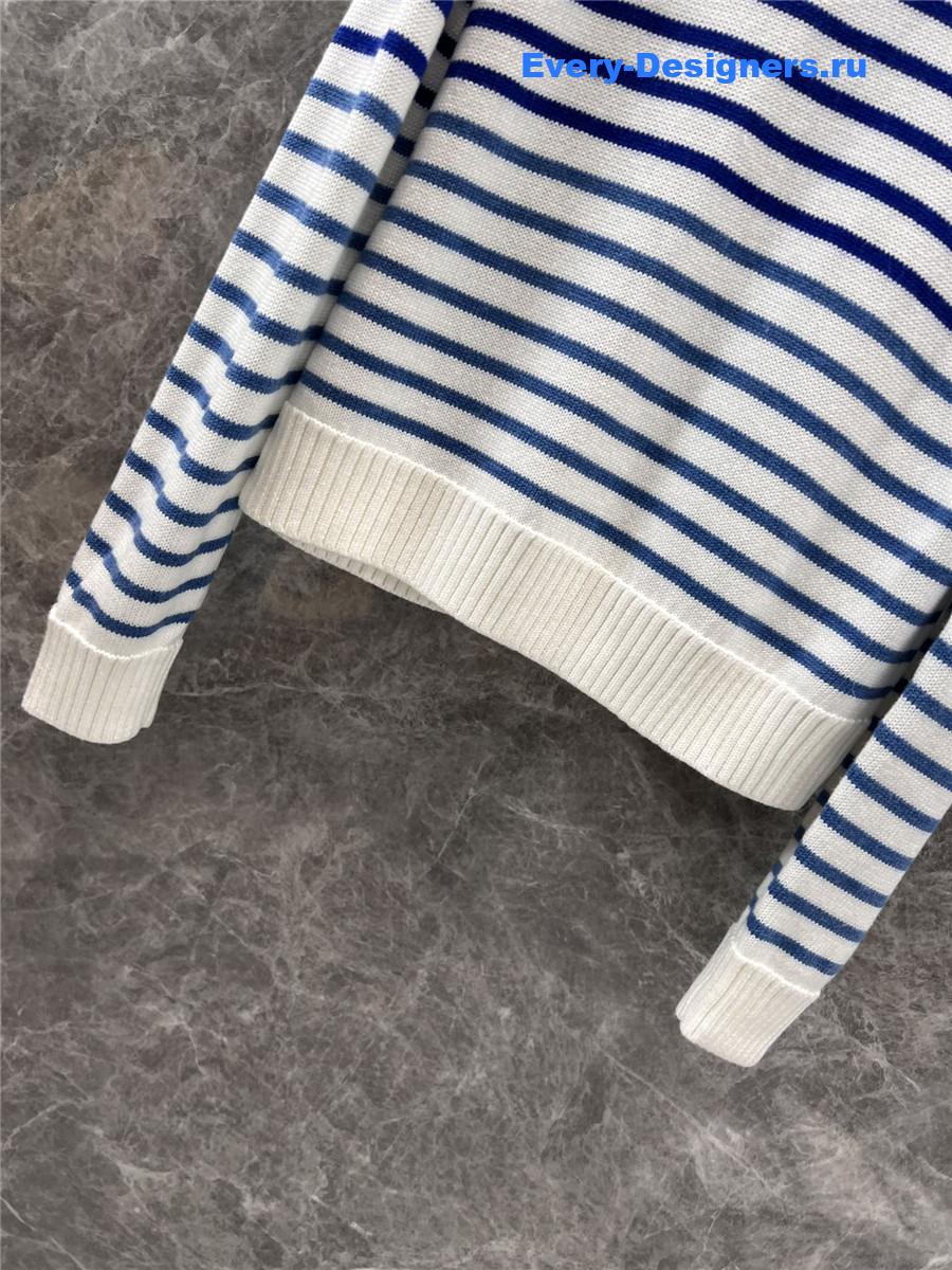 Va1e*ntin0 striped knitted long sleeve sweater