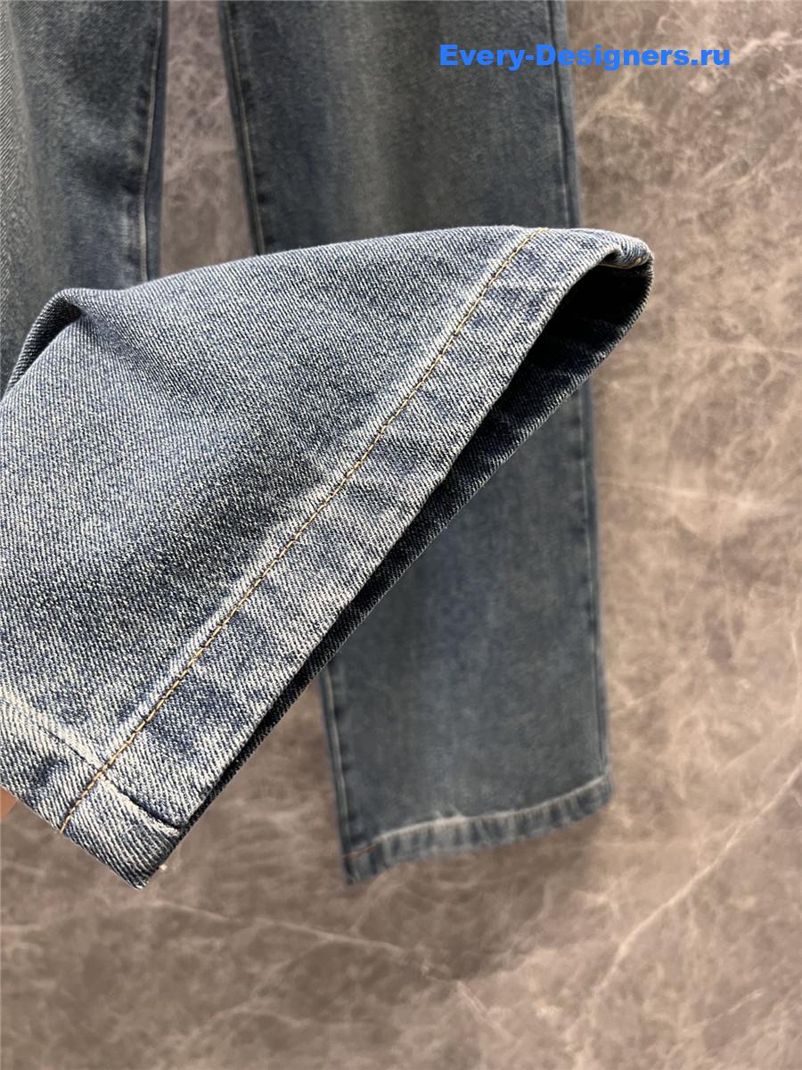 Ce1i*e logo embroidered straight jeans