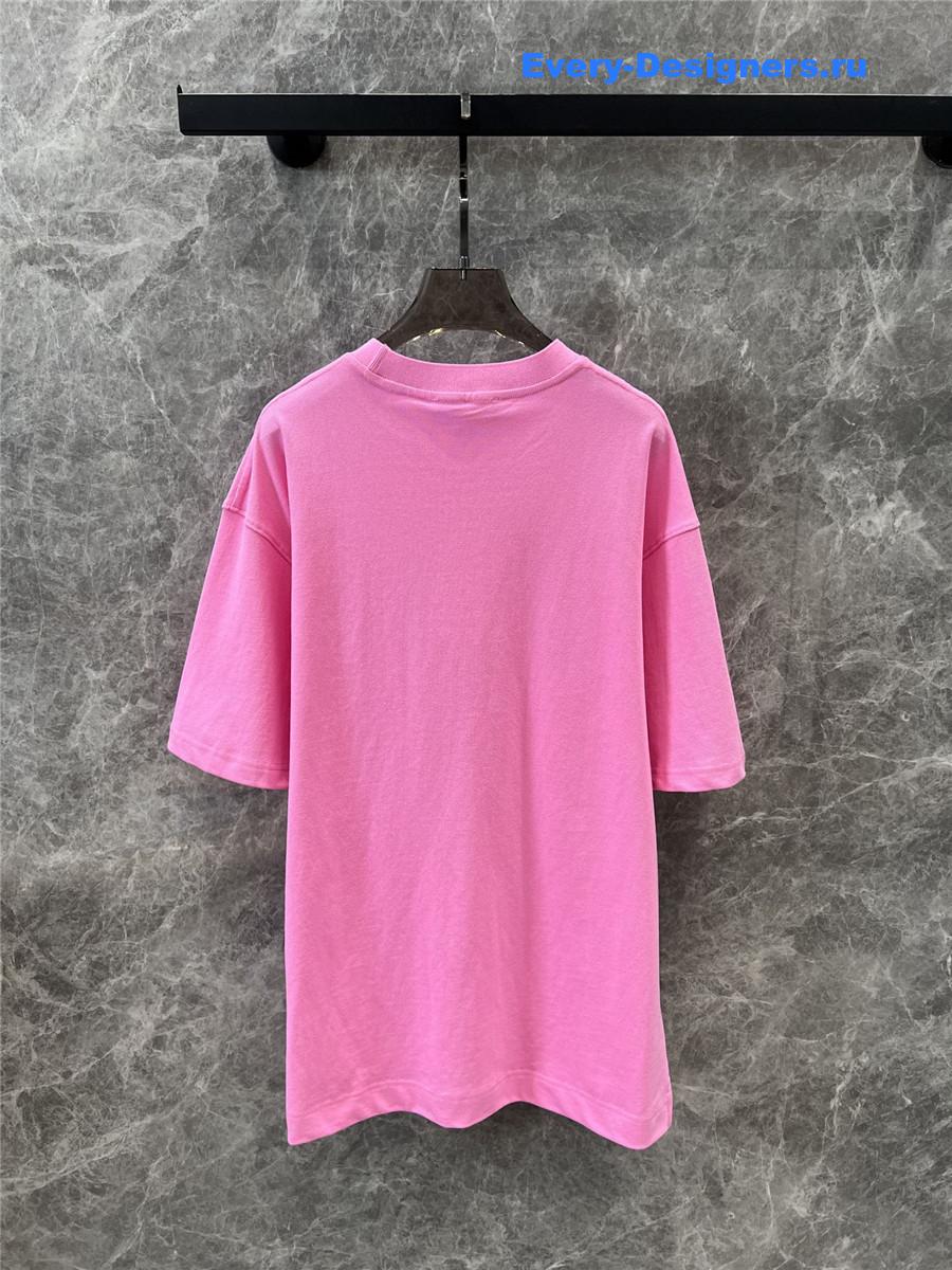 Acne Studios Pink Relaxed Fit Logo T-shirt