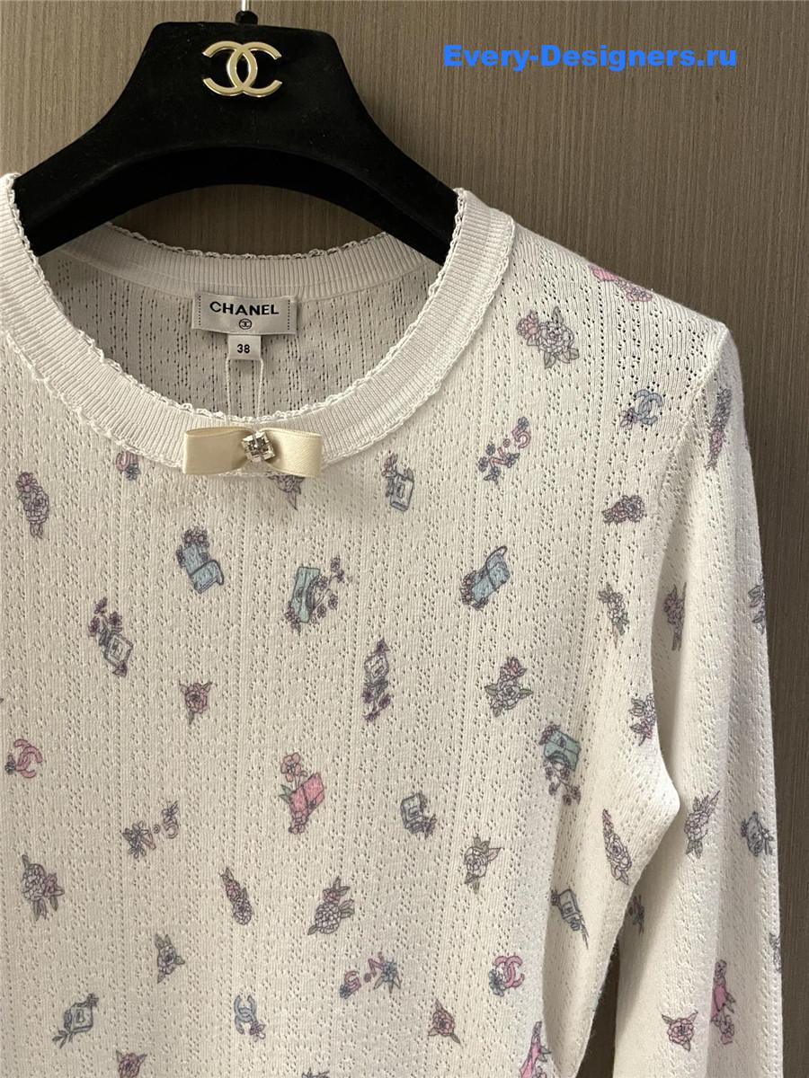 Ch**el butterfly print long sleeve top