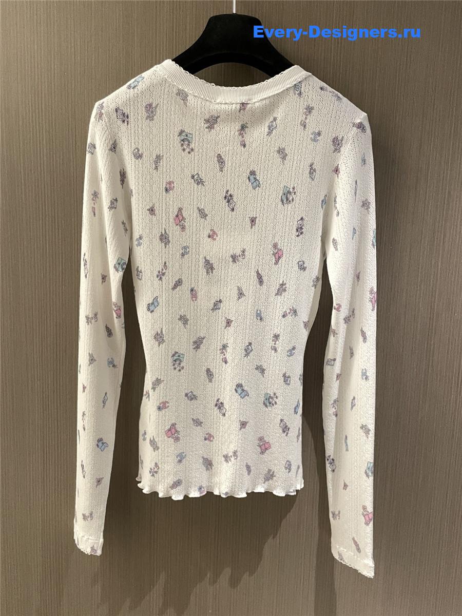 Ch**el butterfly print long sleeve top