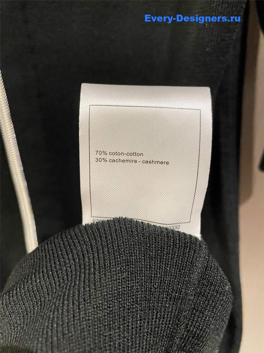 Ch**el zip hooded dress black