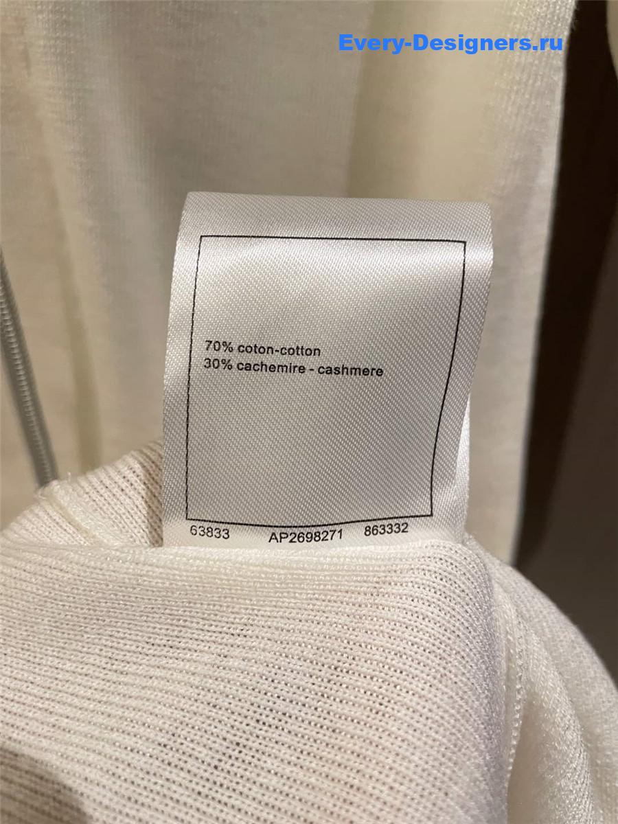 Ch**el zip hooded dress white