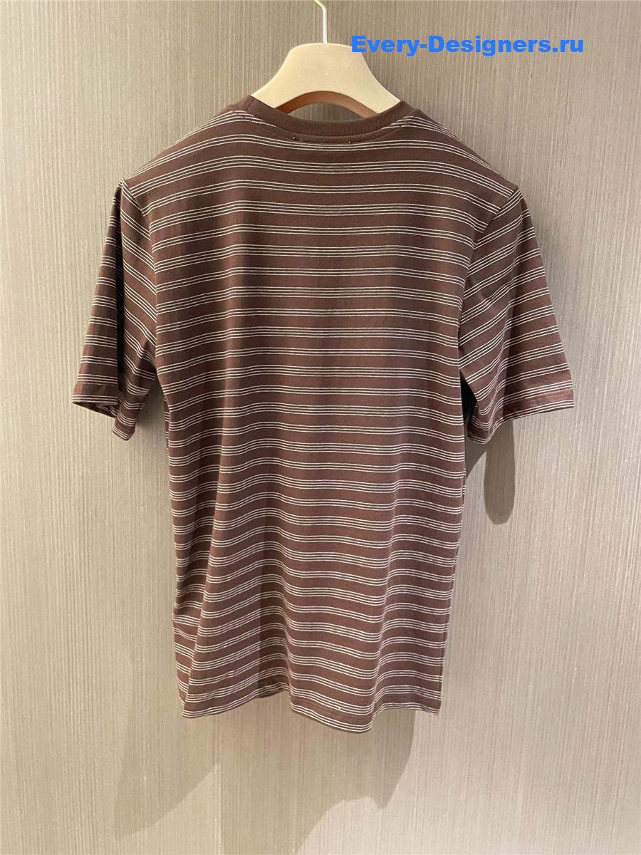 Miu Miu Striped T-shirt Brown