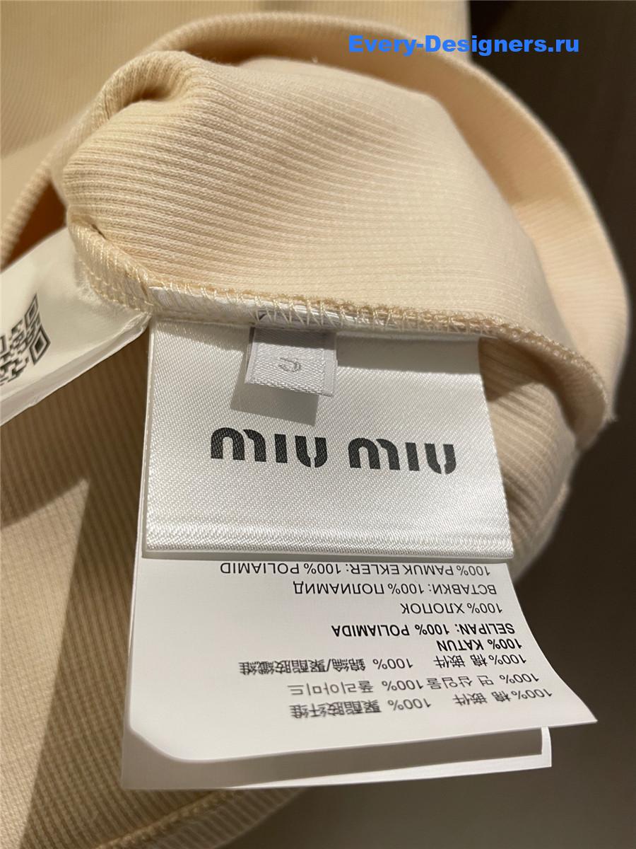 Miu Miu Embroidered Logo Tank Top