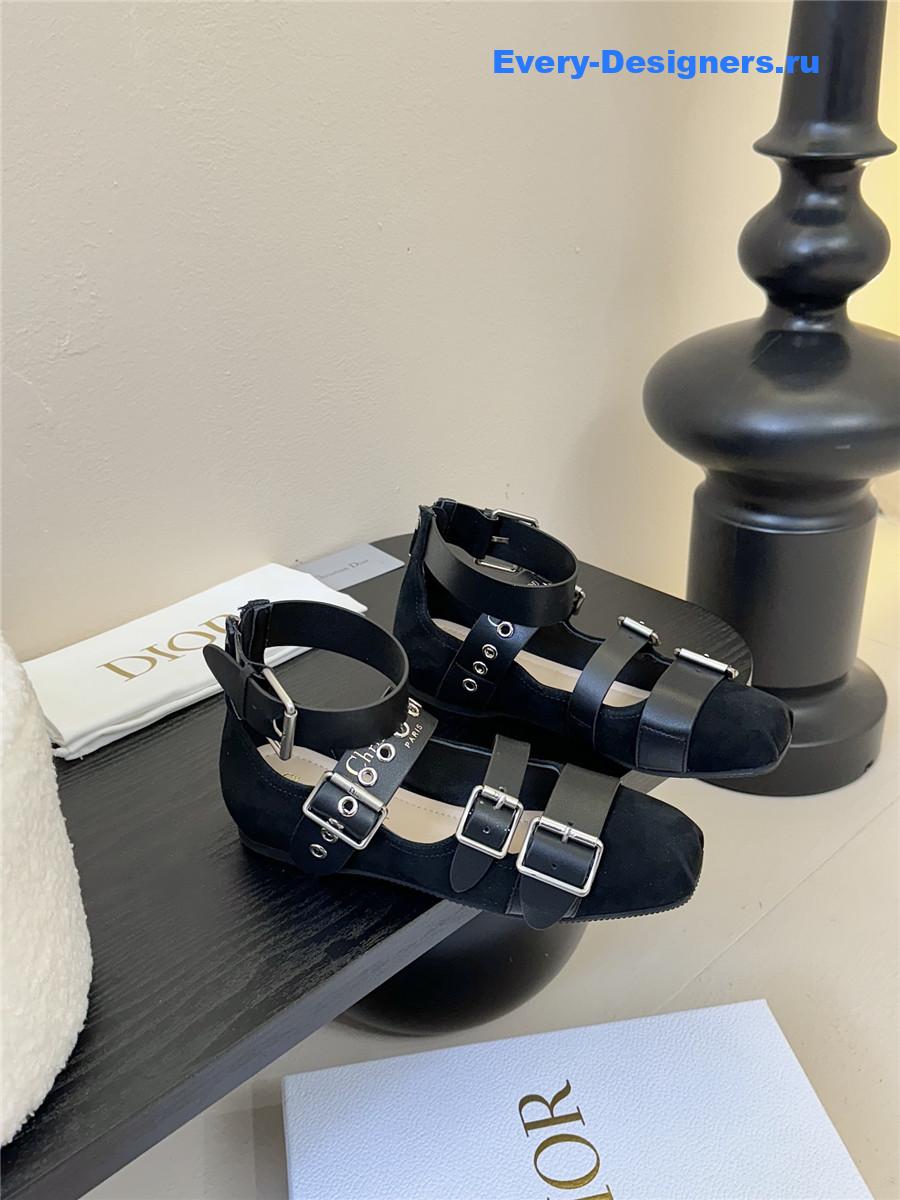 D10r punk ballet flat black