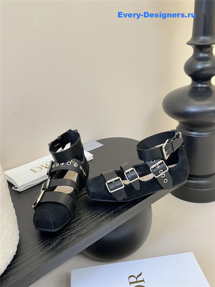 D10r punk ballet flat black