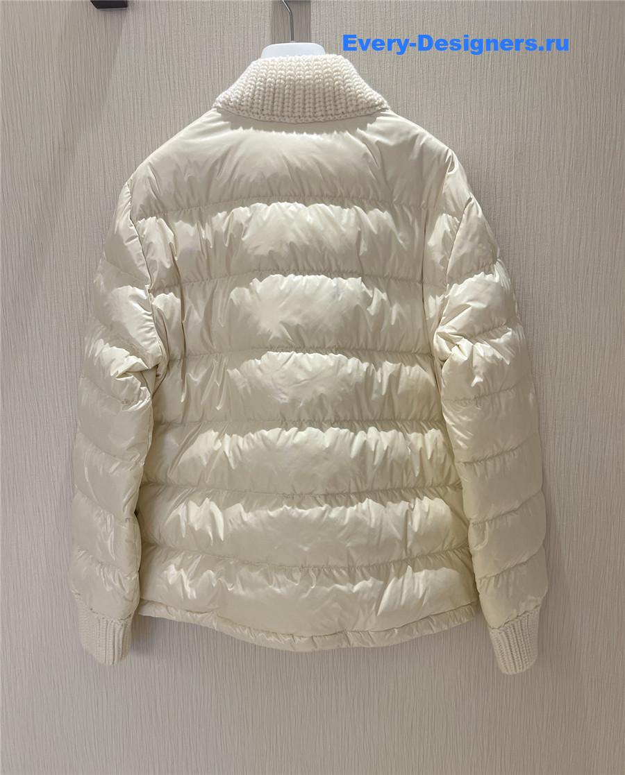 Moncler Knitted Cream Down Jacket