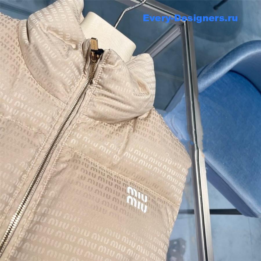 Miu Miu Logo Beige Down Vest