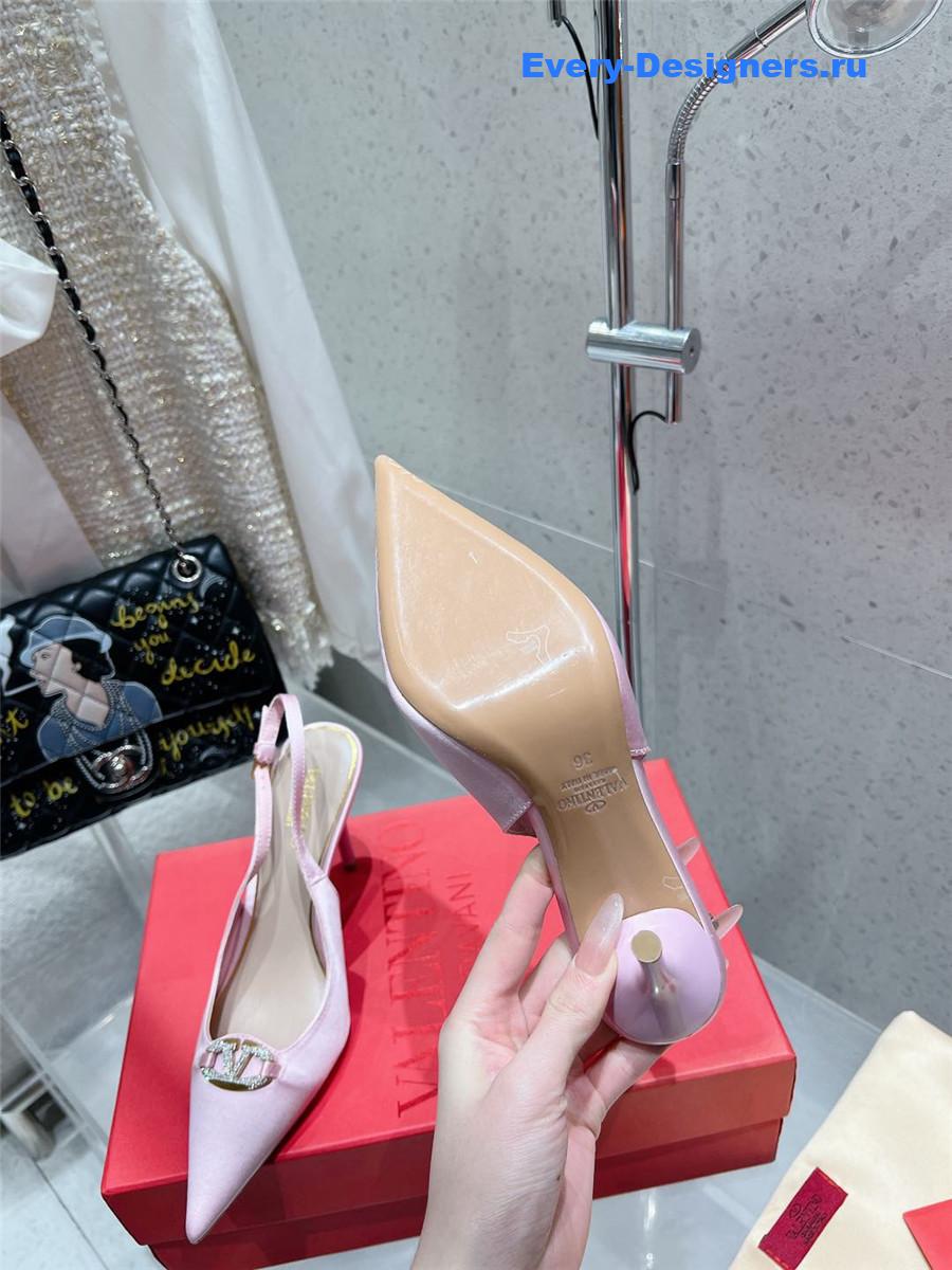 Va1e*ntin0 garavani vlogo satin slingback pumps