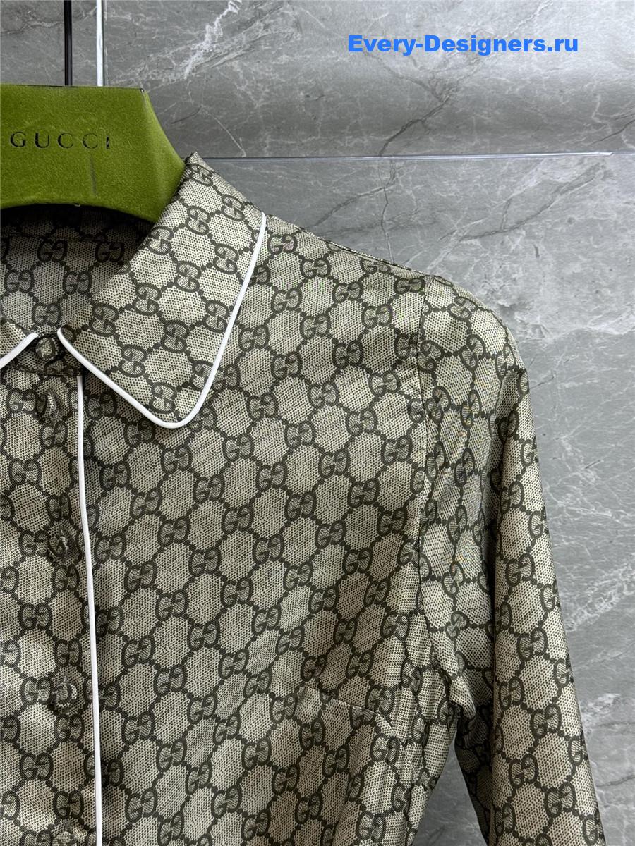 Gvc*1 gg twill silk dress in camel