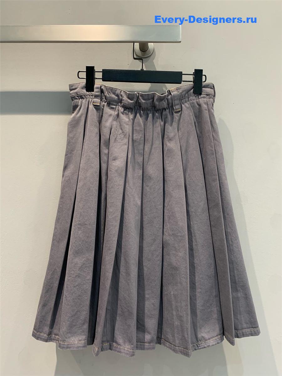 Miu Miu Cotton Denim Skirt