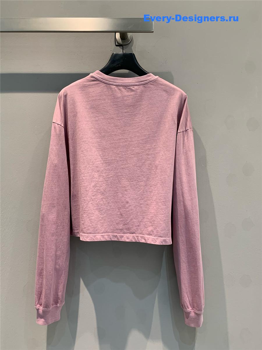 Miu Miu Logo Pink Long Sleeve Top