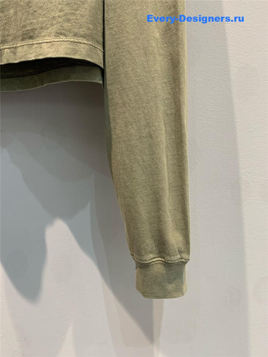 Miu Miu Logo Green Long Sleeve Top