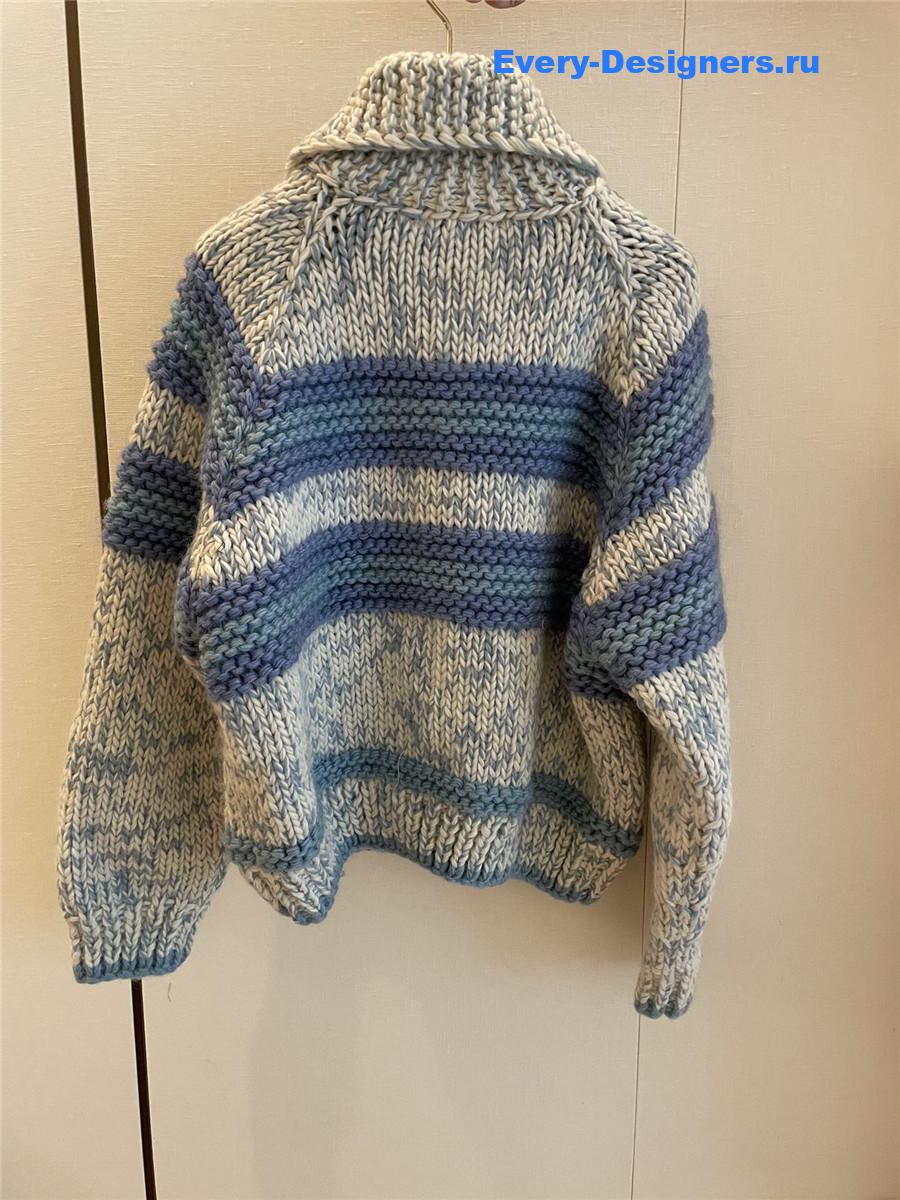 Ch**el women striped contrast knit cardigan