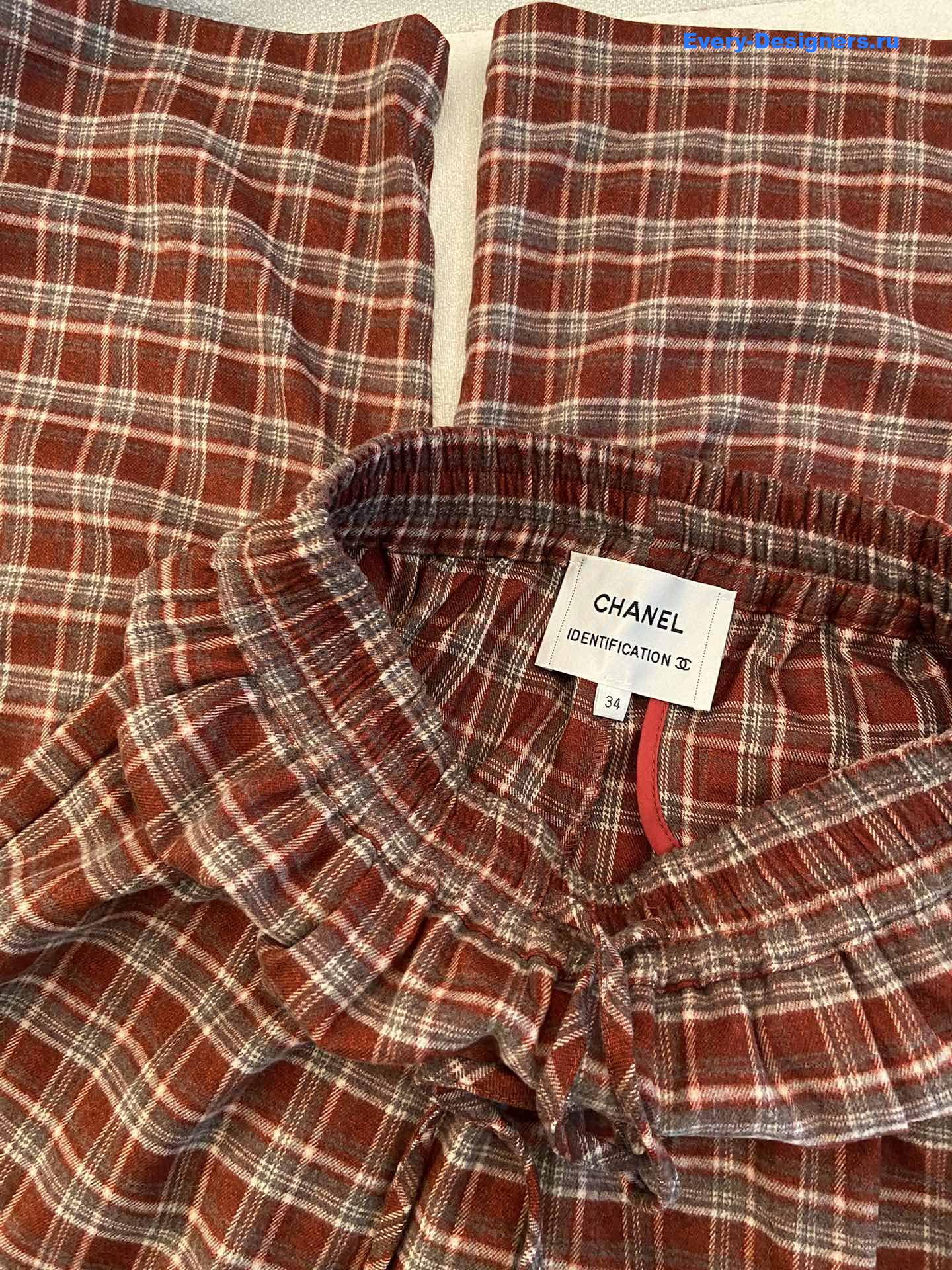 Ch**el women plaid straight pants