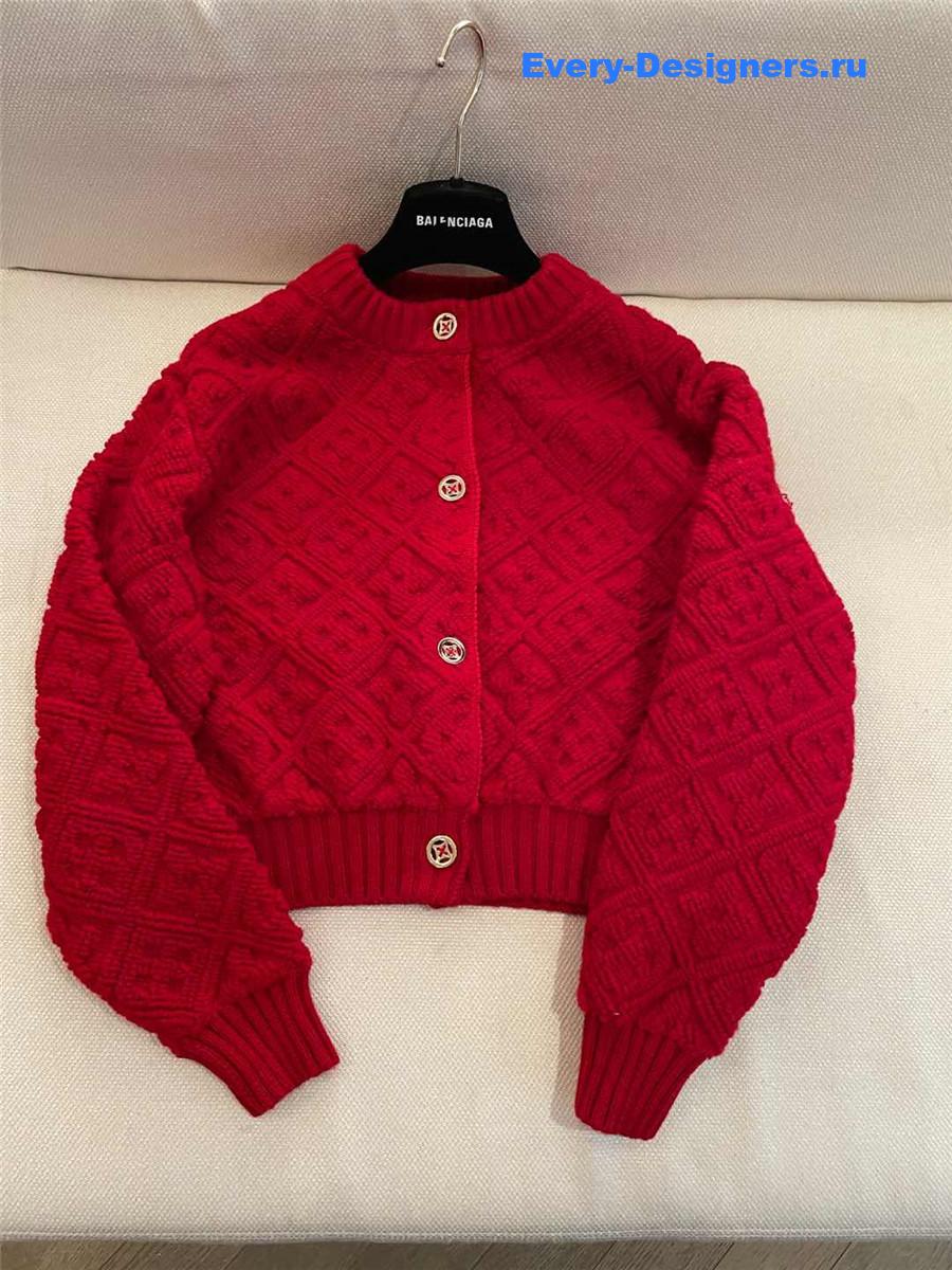 l0vis Vvtt0n women monogram short cardigan red