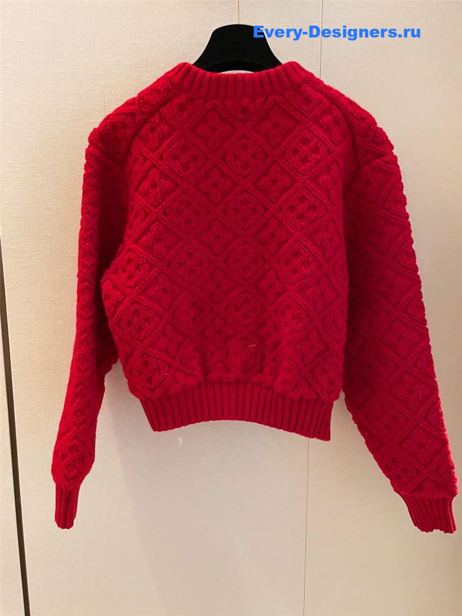 l0vis Vvtt0n women monogram short cardigan red