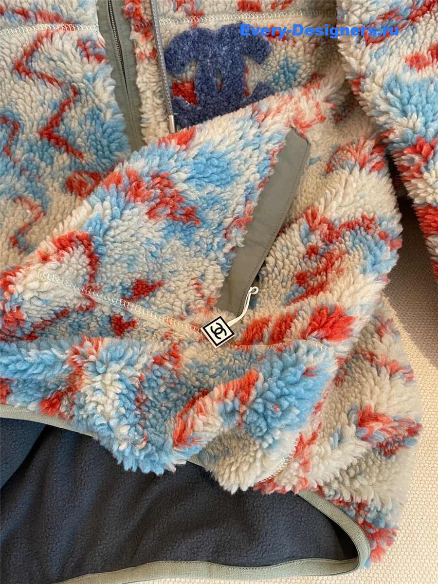 Ch**el camouflage fleece jacket